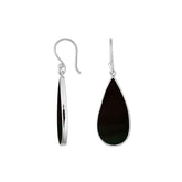 AE-6188-SHB Sterling Silver Pear Shape Earring With Black Shell Jewelry Bali Designs Inc